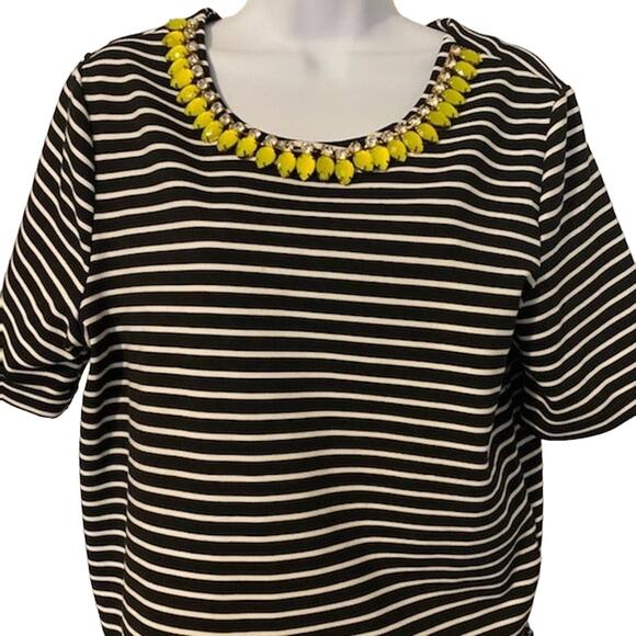 B.P Collection Size L Jeweled Black/White Top - Picture 1 of 4